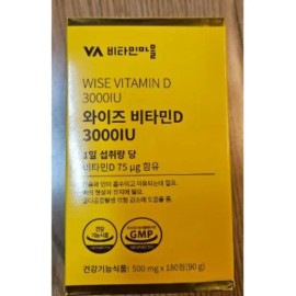 Vitamin Village 6 month supply of Vitamin Village Wise Vitamin D 3000IU 180 tablets, 1 unit / 6개월분 비타민마을 와이즈 비타민D 3000IU 180정, 1개