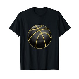 Basketball Illustration Black Gold Ball Design Streetball T-Shirt
