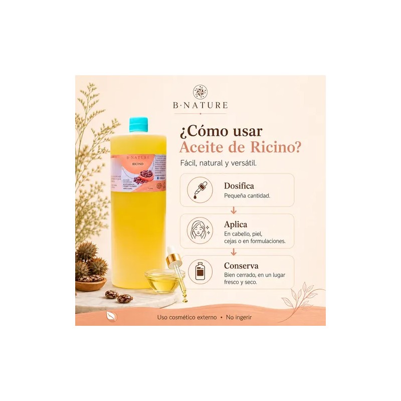 Aceite De Ricino 100% Puro B Nature 1 L