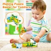 Japace Wooden Jigsaw Puzzles for Toddlers, 6 In 1 Dinosaur