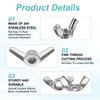 PATIKIL Wing Nuts, 10 Pcs M8 x 1.25 Stainless Steel