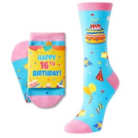 HAPPYPOP 16th Birthday Gifts Socks Ideas for Girls - Presents for 16 Year Old Teen Boys, 16th Birthday Gifts