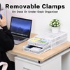 Euyona 2-Tier Clamp-On Mesh Organizer, Under Desk Storage with Slide-Out