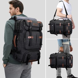 WITZMAN Travel Backpack for Men 40L Large Carry-on Airline Approved Convertible 3 in 1 laptop Bags Fit 17 inch(A8013 Black)