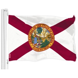 G128 Combo Pack: USA American Flag 3x5 Ft 150D Printed Stars & Florida State Flag 3x5 Ft 150D Printed