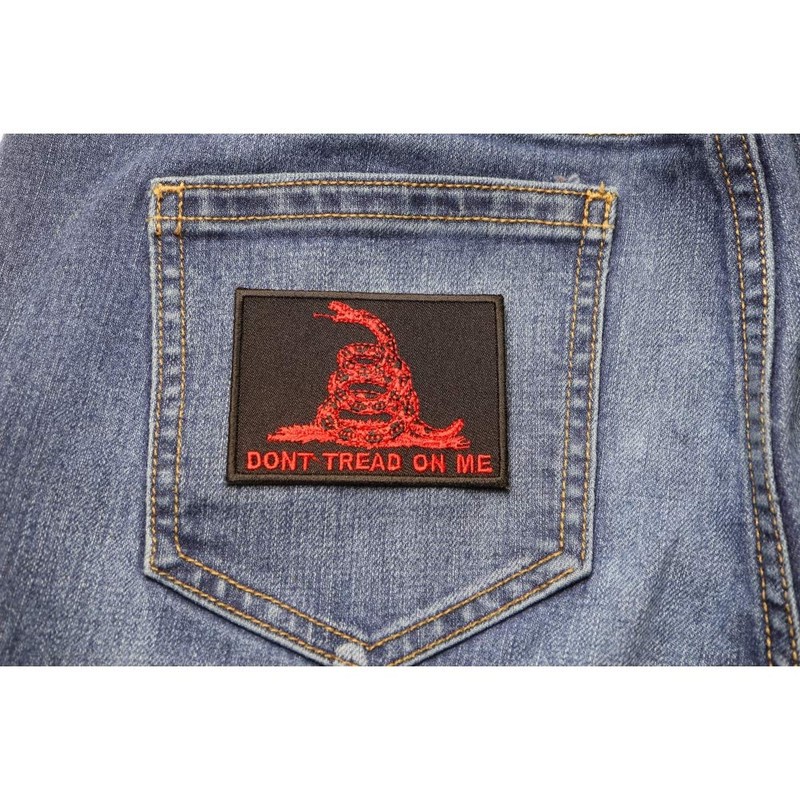 Don't Tread On Me Gadsden Flag Red Over Black Patch
