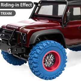 LRFHL 1/18 RC Crawler 1.2 Tires and Wheels Set for TRX4M SCX24 Upgrade 1/18 1/24 RC Crawler Car, Carbon Fiber Wheels 1.2" Beadlock Wheel Tires Soft Rubber Tires 4PCS