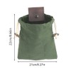 Foraging Bag,Foldable Foraging Pouch Waterproof Waxed Canvas bushcraft Bag w/Drawstring