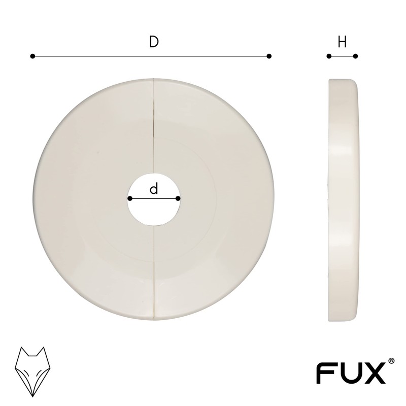 FUX Pack of 2 Single Heating Pipe Rosette Extra Large