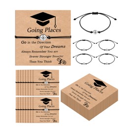 GBTBYS 30PCS Going Places Bracelets, Graduation Gifts for Her Him, Graduate College High School Inspirational Gifts for Daughters Son Classmates