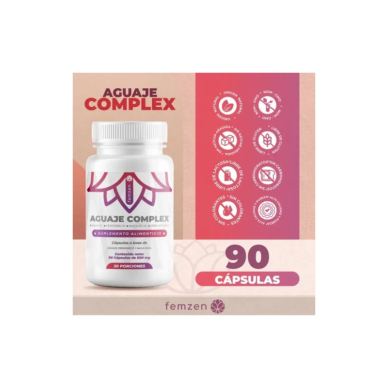 Aguaje Complex 90 Cápsulas Fenogreco Maca Roja Pack 2 Piezas