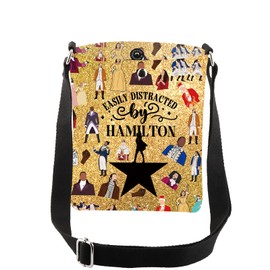 AKTAP Hamil Ton Blink Crossbody Bag Easily Distracted By H-Ton Characters Inspired Shoulder Broadway Musical Gifts for Fans (Easily Distracted By, Hamilton CB-HT)