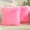 Cute Pink Fur Throw Pillow Covers Fluffy Pillow Cover, Set
