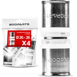 BOOPARTS - 4 pieces press fitting coupling equal 26-26 mm brass - TH contour for multi-layer composite pipe - fitting for sanitary, heating, drinking water installation and renovation
