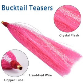 Fishing Bucktail Teasers Saltwater Fishing Lure Flounder Rigs Bucktail Mylar Teasers Bottom Fishing High Low Rig