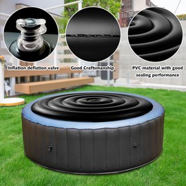 4.5 FT Inflatable Hot Tub Cover,Energy Saving Lid for Round Hot Tub,Outdoor Inflatable Hot Tub,Inflatable Insert Insulated Lid Replacement
