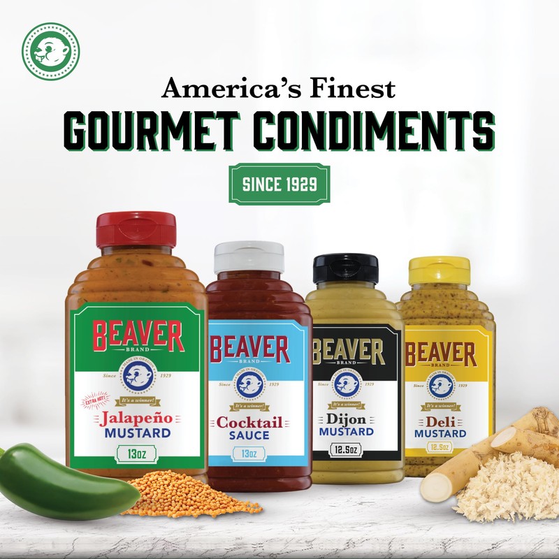 Beaver Brand Extra Hot Jalapeño Mustard, Spicy Mustard with Jalapeño