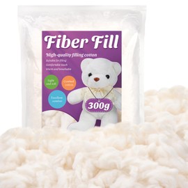 Kogyxe 300g/10.58oz Combed Cotton Filling, High Resilience Cotton Stuffing, Premium Pillow Stuffing for Stuffing Cushions Crochet DIY Crafts, Stuffing for Stuffed Animals