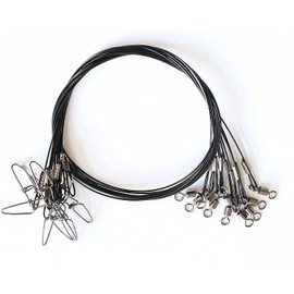 Joyiii 20Pcs 19inch Over 100Lb Fishing Wire Leaders Heavy Duty Fishing Stainless Steel Wire Leaders with Swivels and Snaps