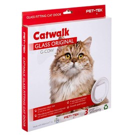Pet-Tek Glass Fitting Original Cat Door, White