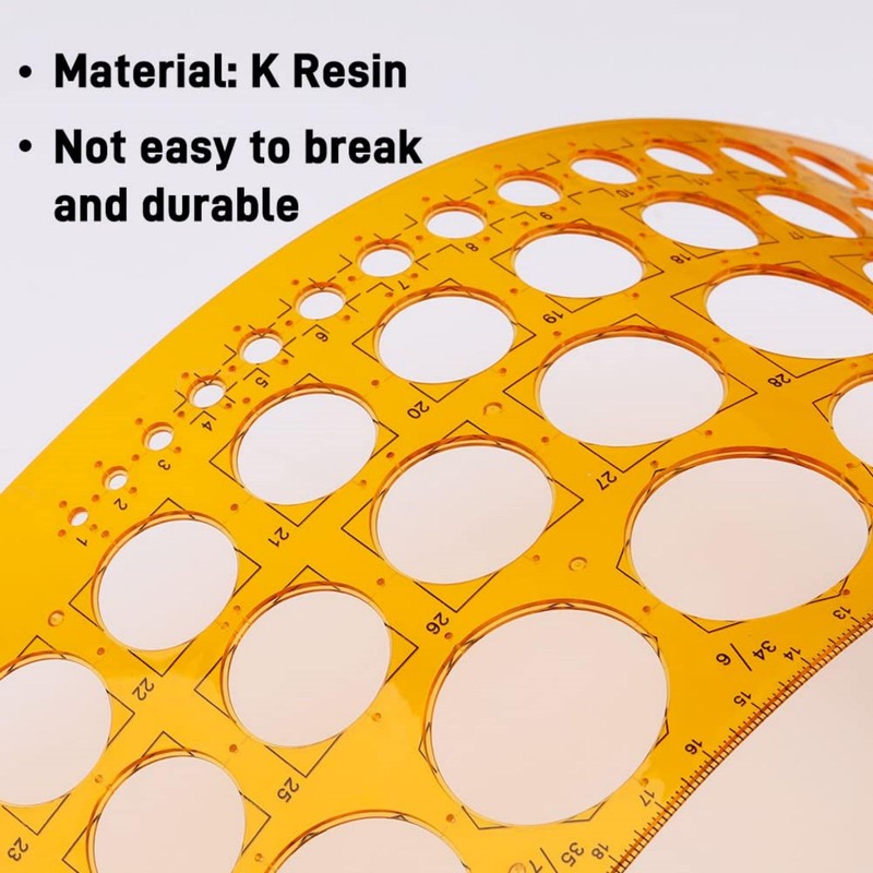 Circle Template, 1 mm - 36 mm Circles Diameter Hole
