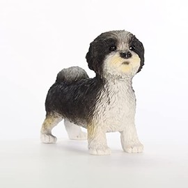 Shih Tzu, Black/White, Sport Cut Original Dog Figurine (4in-5in)