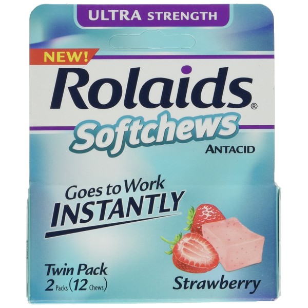 Rolaids Soft Chew Strawbe Size 12 Ct Rolaids Soft Chew Strawberry 12ct