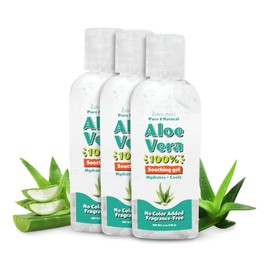 Eden Dews Organic Aloe Vera Gel 100% Pure & Natural Gel, Moisturizing, Face Skin & Hair Care, Made in USA, Unscented (3, (2 Oz))