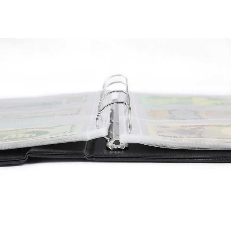 MUDOR Currency Collection Album, 90 Pocket World Banknote Holder, Paper
