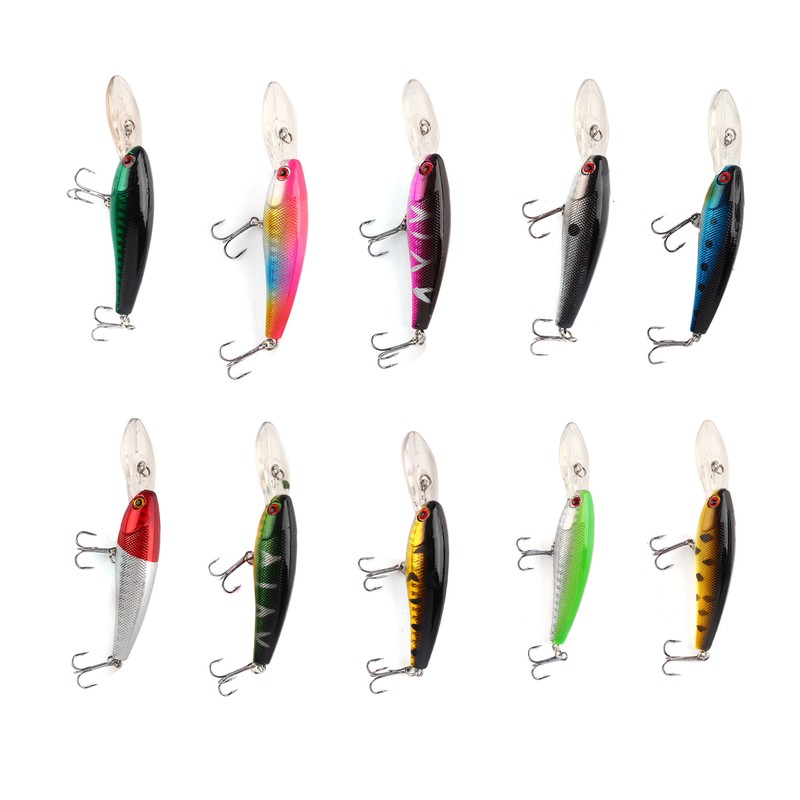 10pcs/bag Fishing Lures Baits Crank Bait Hook Tackle Bait Fishing