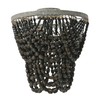 Creative Co-Op 2-Tier Draped Wood Bead Semi-Flush Mount Ceiling Light