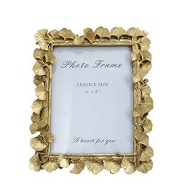 Gold Ginkgo Leaf Vintage Picture Photo Frames 6x8 IN