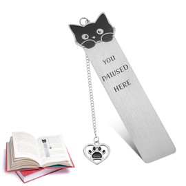 Tyqour Cute Cat Bookmarks Funny Cat Book Mark Cat Lover Gifts for Women Men Book Lovers Gifts Cat Birthday Gifts Christmas Stocking Stuffers for Book Reading Bookish Gifts