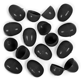 American Carnival Mart 100 Pack of Black Bulk Hinged Easter Eggs in Poly Bag Fillable for Easter Egg Hunt and Tossing Gifts 2-1/3"