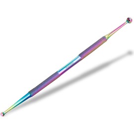 InstrumenteNrw Acupuncture Pen Acupressure Pen Point Finder Meridian Pen Stainless Steel Ball Diameter 3/7 mm Acupressure Pen Acupuncture Rod (Titanium Multi-Colour)