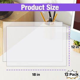 12 PCS 12 x 18 Inches Clear Quilting Template Plastic Sheets for Sewing