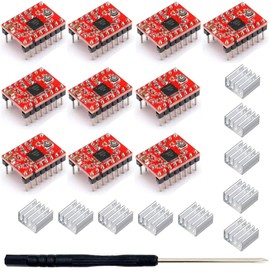 WWZMDiB A4988 Stepper Motor Drive with Heat Sink for Arduino, 3D Printer, CNC Machine or Robotics (10Pcs A4988)