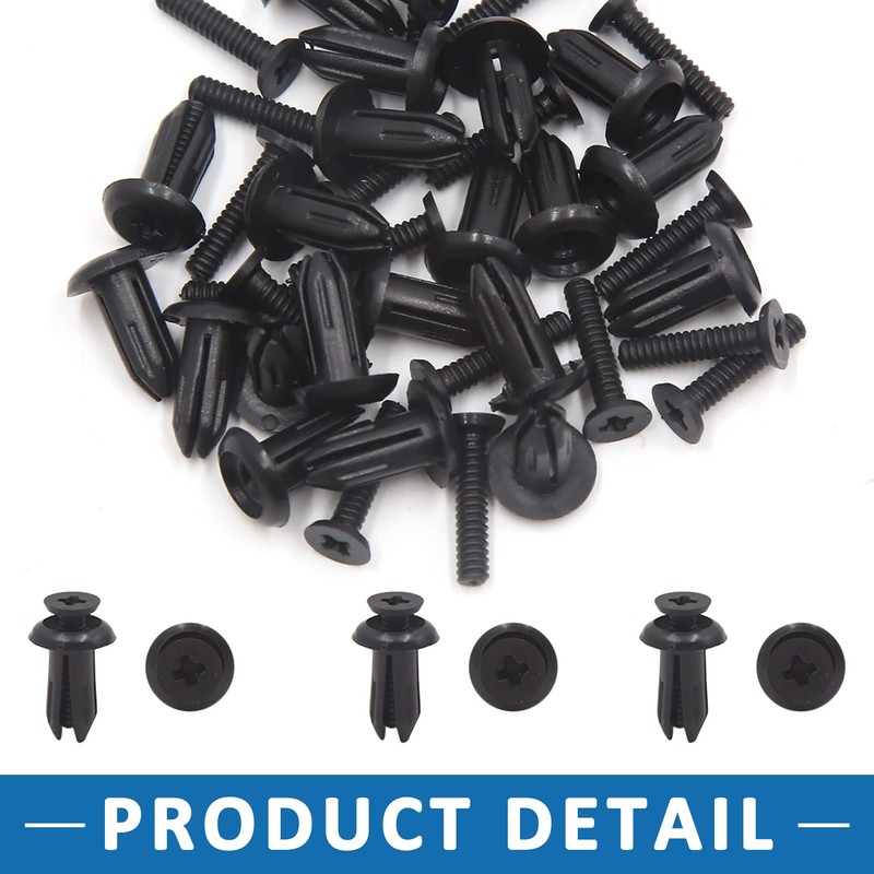 A ABSOPRO Pack of 20 Rivets Mounting Clip 5 mm