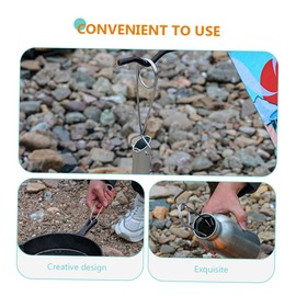 GRIRIW 2Pcs Stainless Steel Bottle Hanger Fish Mouth Spreaders Durable Cooking Pot Hook for Camping and Outdoor Cooking Needs
