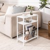 Yoobure Narrow Side Table with Storage Basket, Small End Table