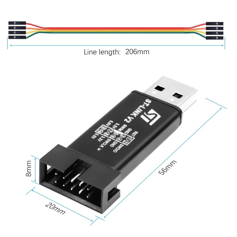 APKLVSR ST-Link V2 Emulator Downloader Programmer, ST-Link V2 Mini Debugger