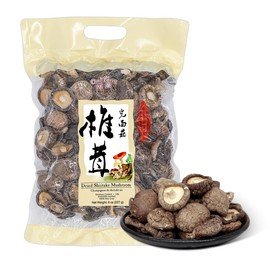 ONETANG Natural Dried Shiitake Mushrooms - Premium Flavors |AAA Grade Extra Dry Mushrooms for Soups Sauces Pasta and Risotto Rehydrate Quickly All Natural & Vegan | 8 Oz