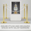 4PCS White Velvet Rope 5FT – Silver Snap Ends Stanchion