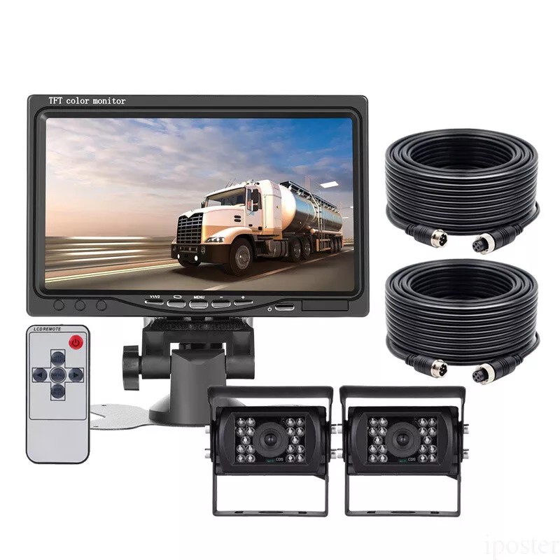 iPoster 7'' Backup Camera and Monitor Dual Mounts Back Parking