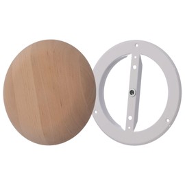 ABOUT VENT 6.3 inch Wooden Adjustable Vent Cover (Free of Resin) - Round Ventilation Diffuser for Wall and Ceiling - Supply and Exhaust Sauna Ventilation - Black Alder Wood Adjustable Air Valve