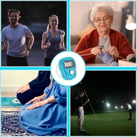 1Pc Blue Electronic Finger Tally Counter, Portable Digital Display Tally Counter, Convenient Finger Clicker Counter, Resettable Mini Lap Counter for Golf Goods Counting Lap Knitting Accessories