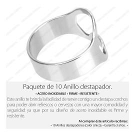 Mercader Digital Paquete De 10 Destapador Anillo Botellas Unisex  Mayoreo