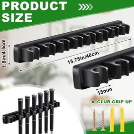 Blueweenly Wooden Golf Club Holder Wall Mount 8 Clips Golf Club Rack Hanger Organizer for Wall Display Garage Putters with Screws, Grip up Type