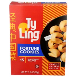 Ty Ling Fortune Cookies, 3.5 oz (Pack of 1) 15 Individually Wrapped Fortune Cookies