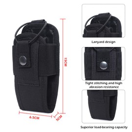 Multifunctional Bag for Walkie Talkie, Wireless Holder, Walkie Talkie Bag, Tactical Radio Bag, for Tactical Hunting Intercom Bag, Interphone Pouch, Black, Pack of 1